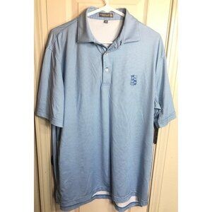 Peter Millar Men's Med Blue Gingham Short Sleeve Polo Shirt